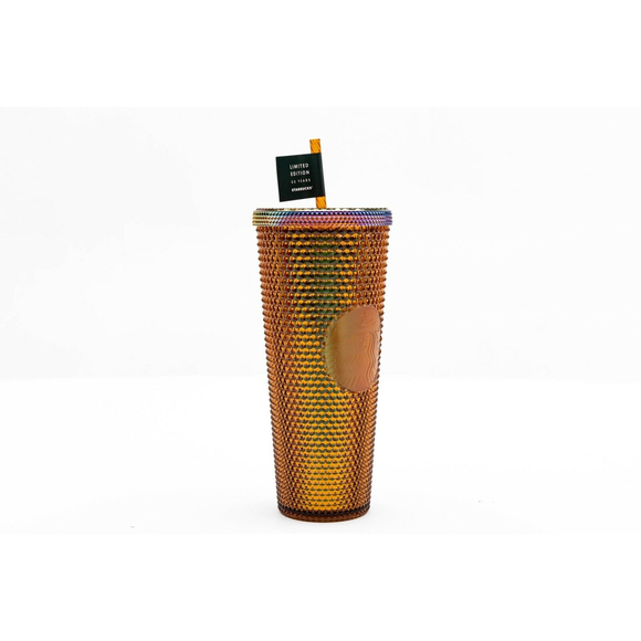 Limited Edition Starbucks 2021 50th Anniversary Gold Tumbler 24 oz. Cold Cup - Picture 7 of 10